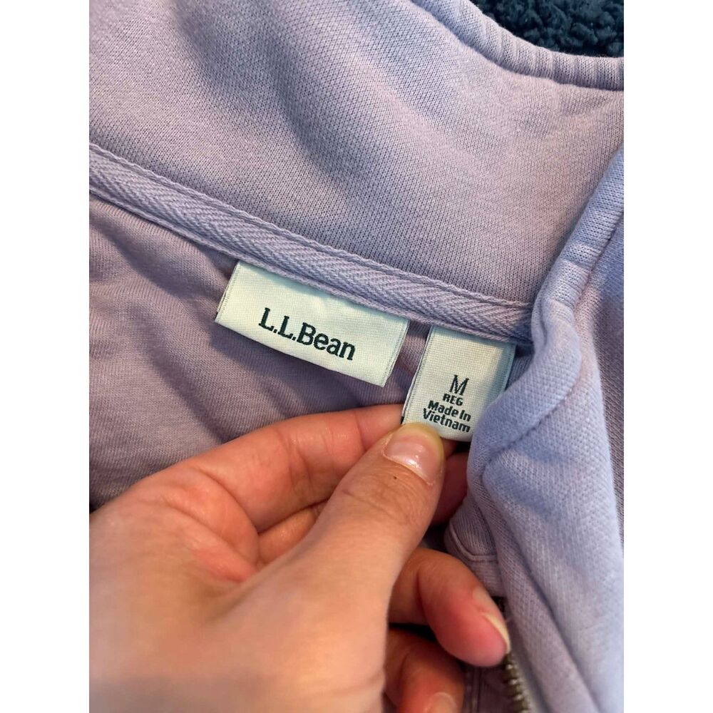 L.L. Bean | Lilac Quilted Quarter Zip Pullover w/ Pockets | Medium - Picture 3 of 4